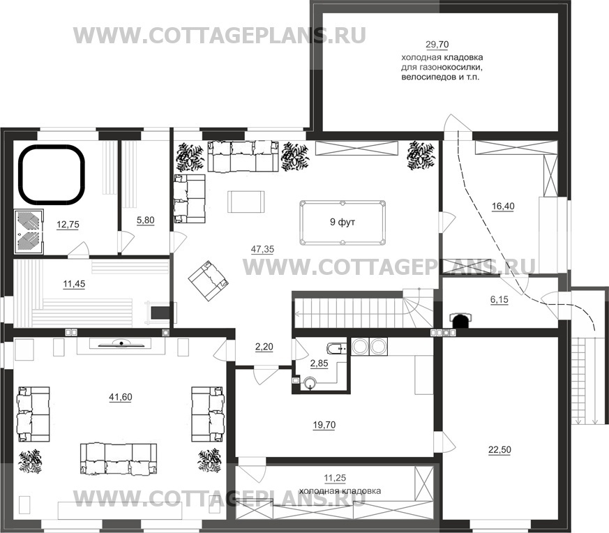 Поэтажные планы проект дома 08-02 общ. площадь 418,15 м2