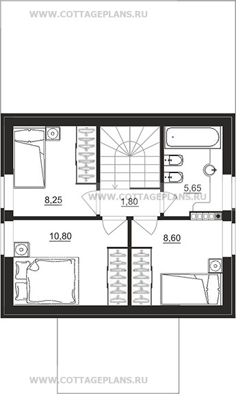 Поэтажные планы проект дома 74-08 общ. площадь 71,30 м2