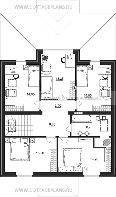 Поэтажные планы проект дома 77-83 общ. площадь 176,70 м2