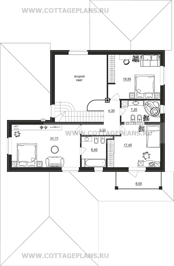 Поэтажные планы проект дома 98-69 общ. площадь 375,40 м2