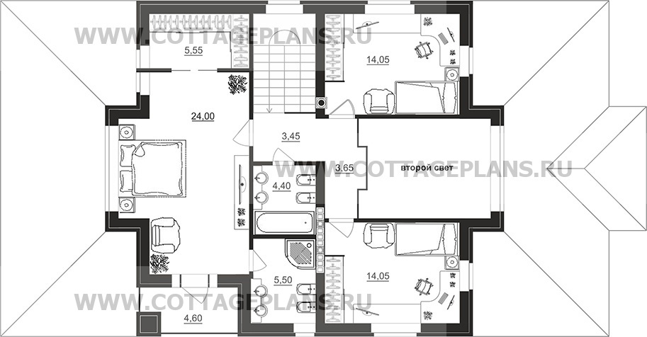 Поэтажные планы проект дома 98-19 общ. площадь 279,20 м2