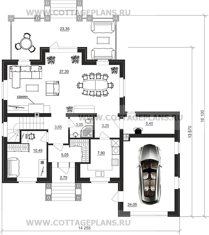 Поэтажные планы проект дома 77-09 общ. площадь 161,25 м2