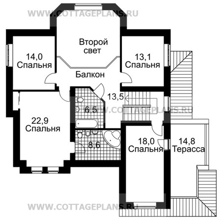 Поэтажные планы проект дома 30-19 общ. площадь 349,0м2