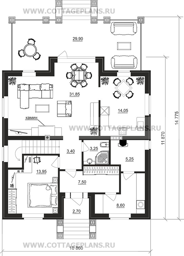 Поэтажные планы проект дома 77-01 общ. площадь 163,75 м2