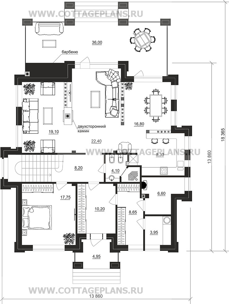 Поэтажные планы проект дома 100-77 общ. площадь 264,40 м2