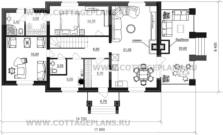 Поэтажные планы проект дома 74-44 общ. площадь 149,70 м2