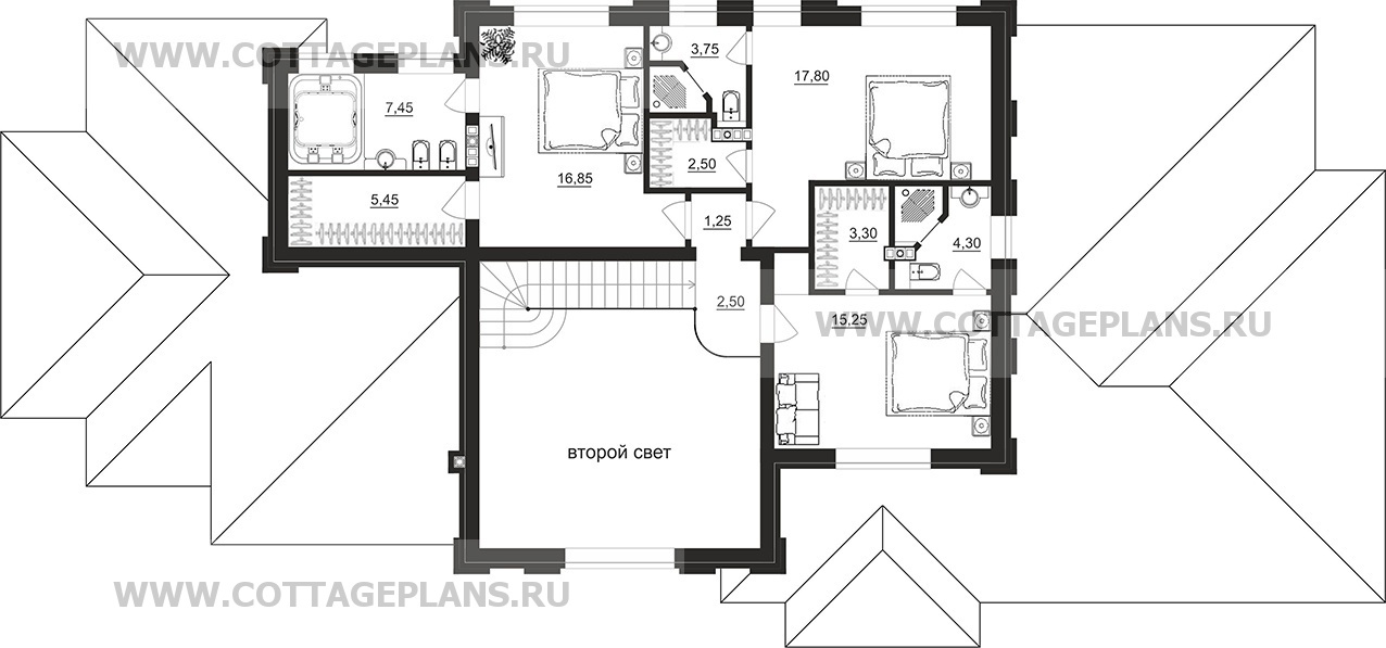 Поэтажные планы проект дома 104-17 общ. площадь 271,60 м2