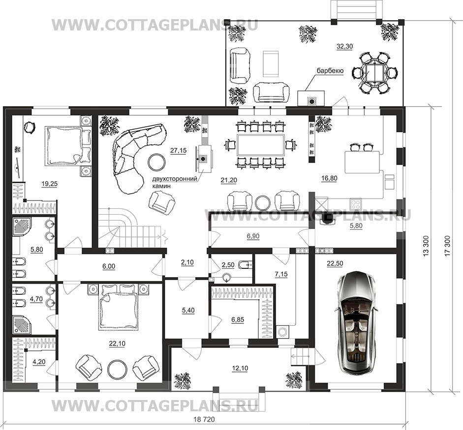Поэтажные планы проект дома 92-31 общ. площадь 287,35 м2