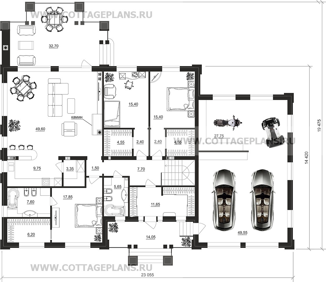 Поэтажные планы проект дома 91-77 общ. площадь 408,45 м2