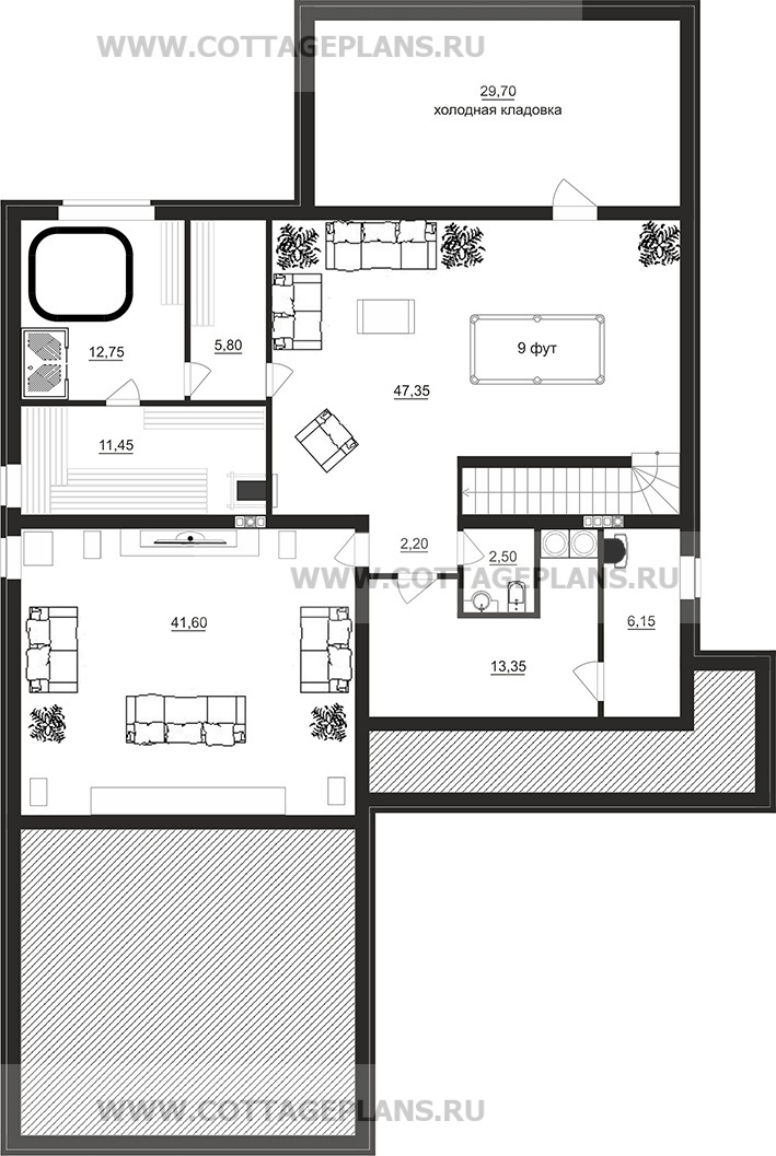 Поэтажные планы проект дома 76-61 общ. площадь 546,60 м2