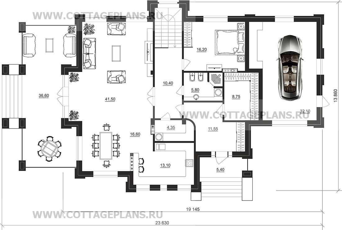 Поэтажные планы проект дома 201-89 общ. площадь 406,10 м2