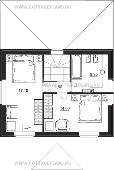 Поэтажные планы проект дома 29-51 общ. площадь 82,35 м2