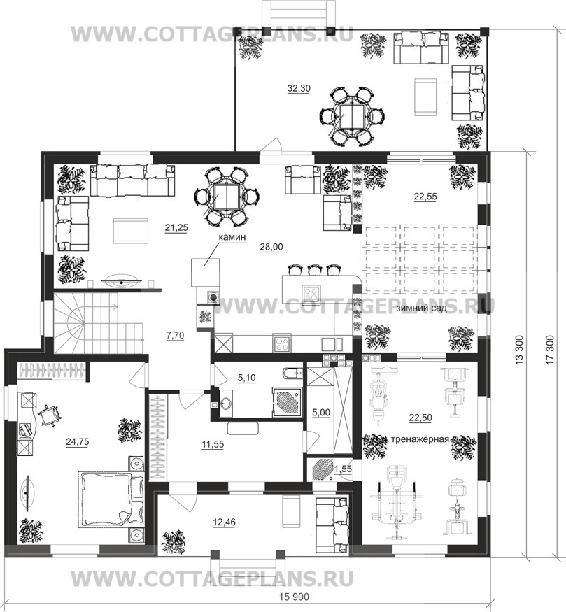 Поэтажные планы проект дома 16-69 общ. площадь 389,20 м2