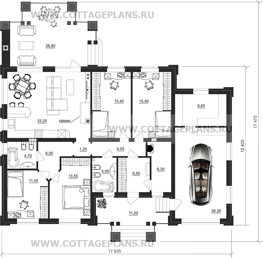 Поэтажные планы проект дома 07-71 общ. площадь 160,25 м2