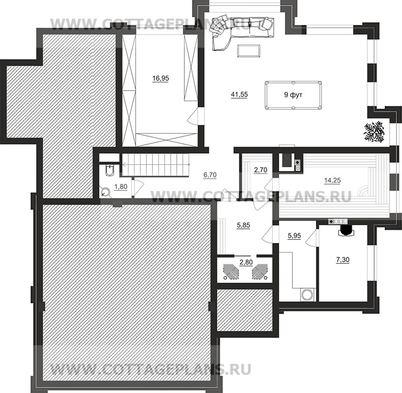 Поэтажные планы проект дома 201-98 общ. площадь 395,40 м2