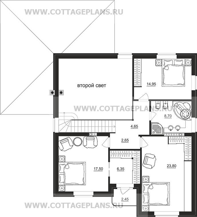 Поэтажные планы проект дома 96-15 общ. площадь 268,70 м2