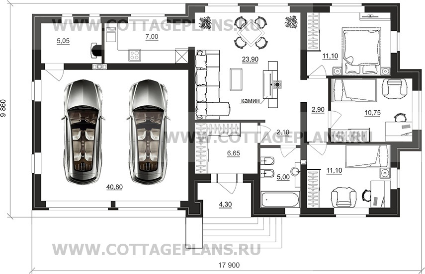 Поэтажные планы проект дома 27-48 общ. площадь 126,35 м2