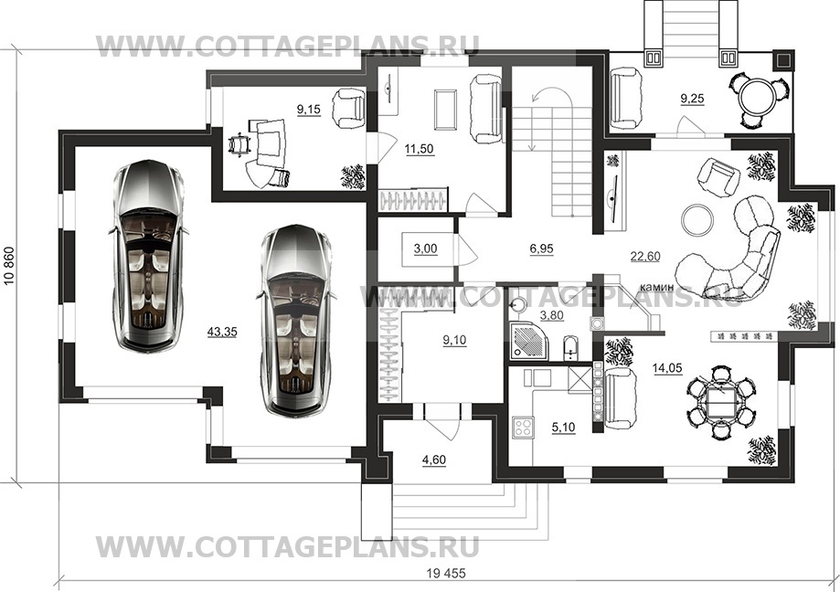 Поэтажные планы проект дома 76-68 общ. площадь 291,45 м2