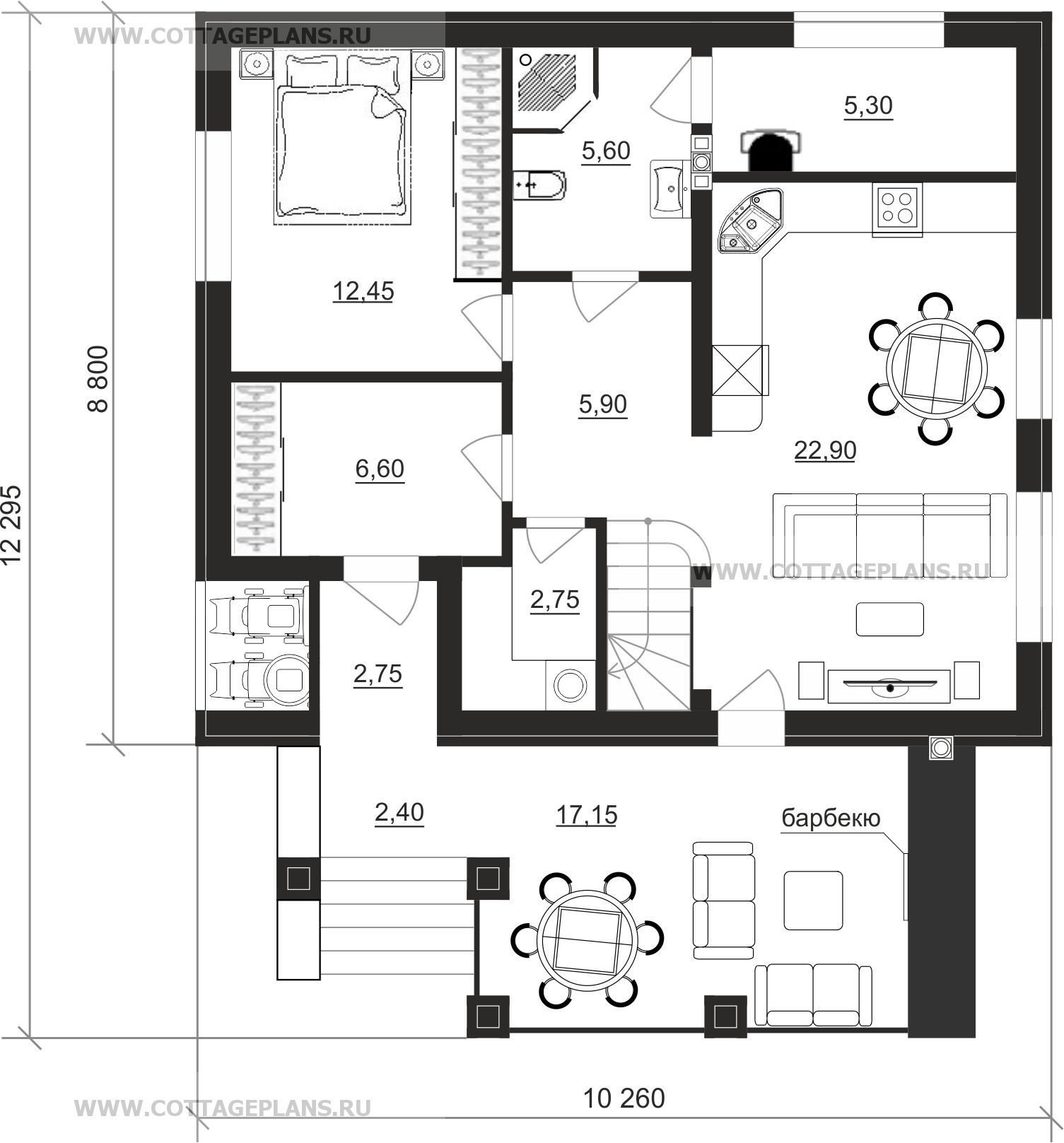 Поэтажные планы проект дома 204-98 общ. площадь 126,75 м2