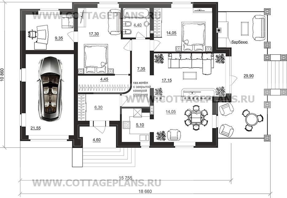 Поэтажные планы проект дома 07-38 общ. площадь 121,05 м2