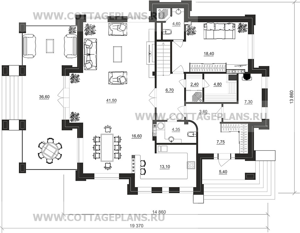 Поэтажные планы проект дома 100-80 общ. площадь 257,90 м2