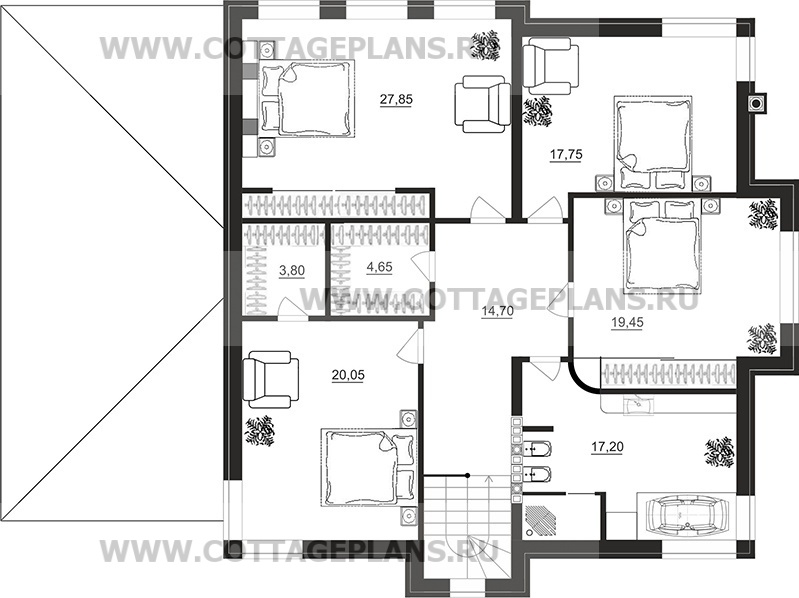 Поэтажные планы проект дома 104-63 общ. площадь 267,60 м2