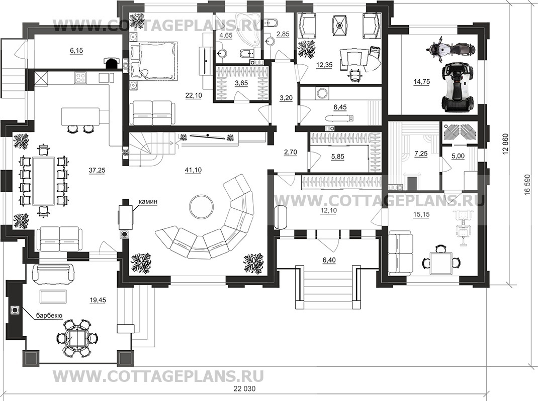 Поэтажные планы проект дома 202-49 общ. площадь 299,95 м2