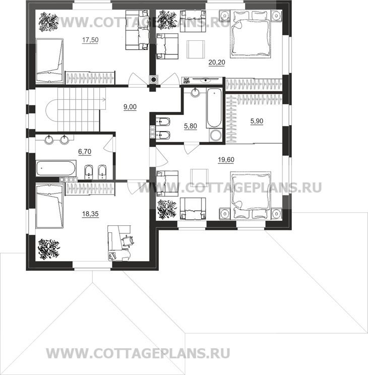 Поэтажные планы проект дома 88-30 общ. площадь 206,95 м2
