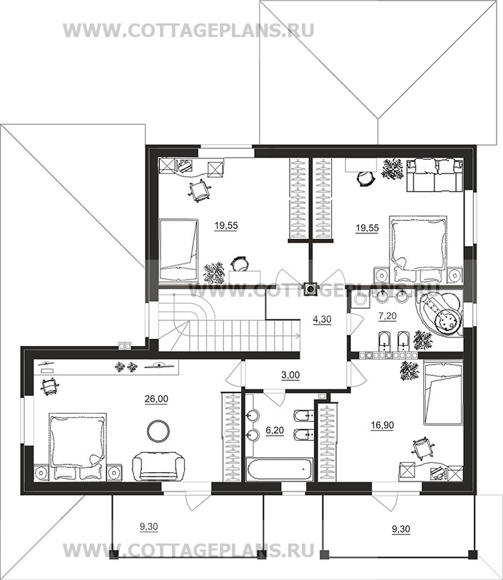 Поэтажные планы проект дома 96-00 общ. площадь 408,55 м2