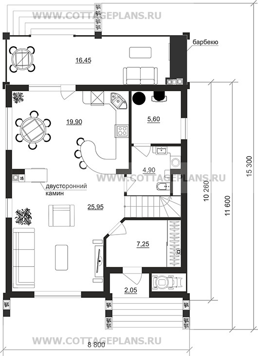 Поэтажные планы проект дома 204-86 общ. площадь 128,90 м2