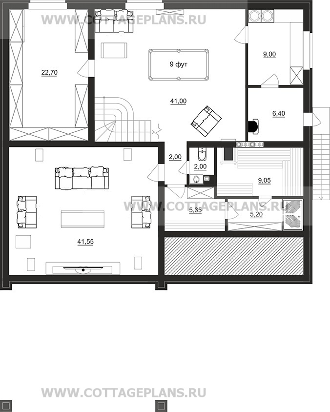 Поэтажные планы проект дома 93-05 общ. площадь 386,20 м2