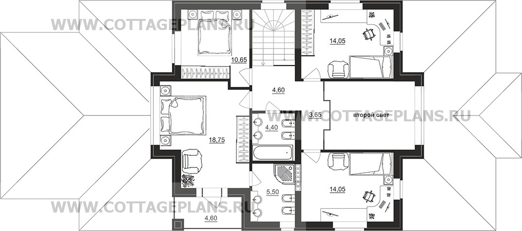Поэтажные планы проект дома 97-22 общ. площадь 214,75 м2