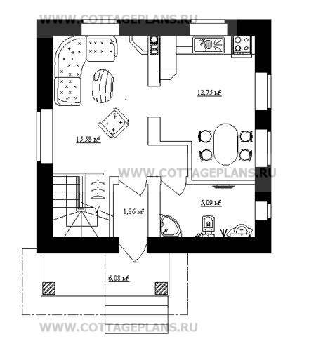 Поэтажные планы проект дома 15-21 общ. площадь 77,23 м2