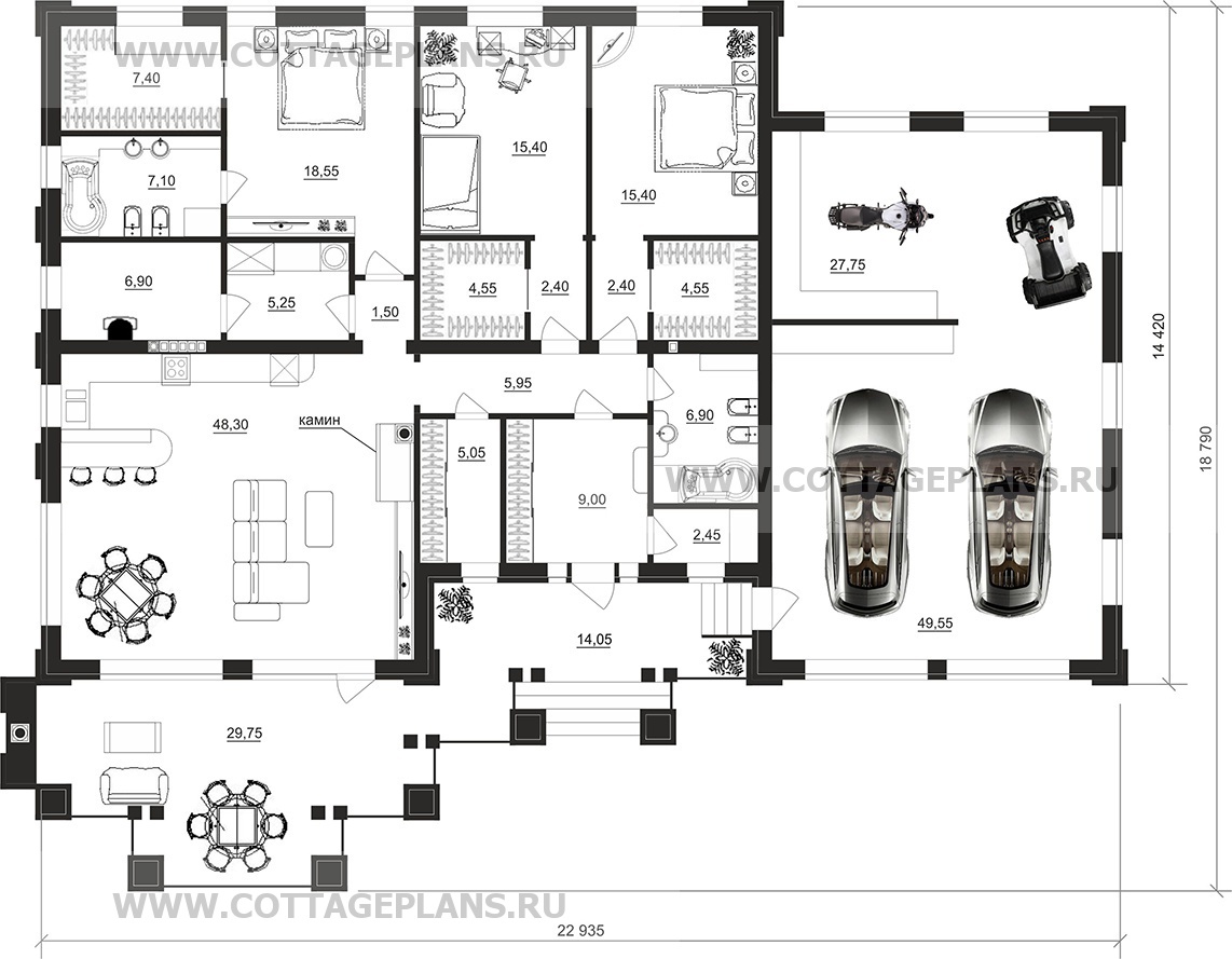 Поэтажные планы проект дома 90-85 общ. площадь 246,30 м2