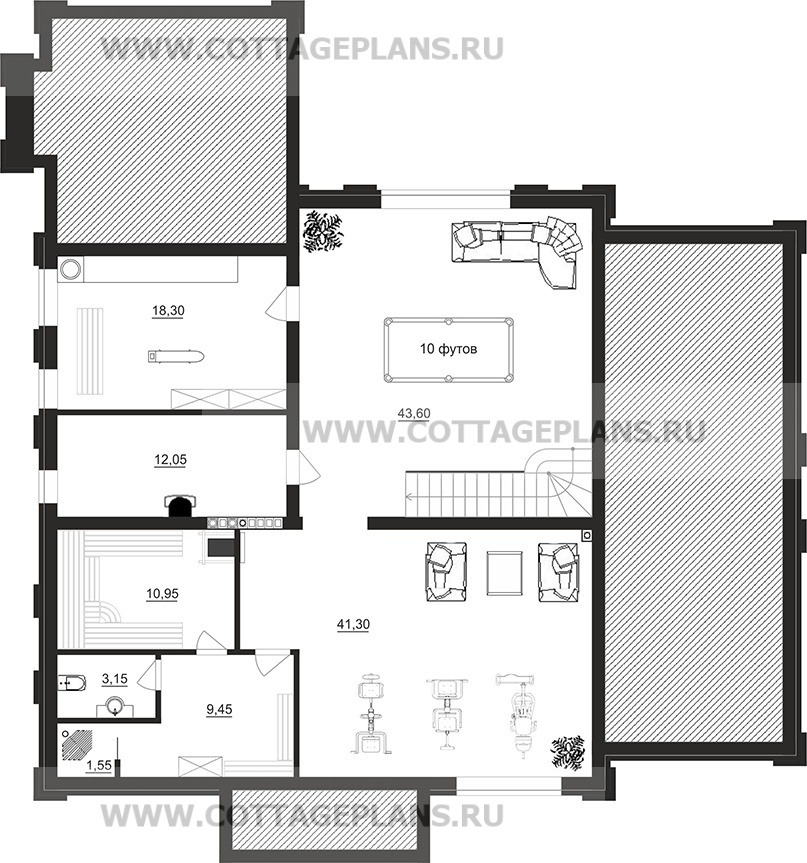 Поэтажные планы проект дома 205-28 общ. площадь 470,90 м2