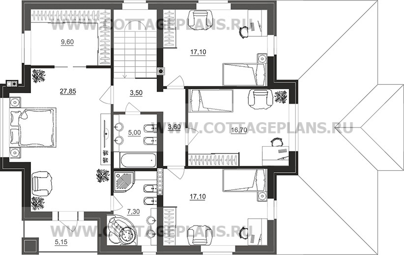 Поэтажные планы проект дома 201-43 общ. площадь 332,70 м2