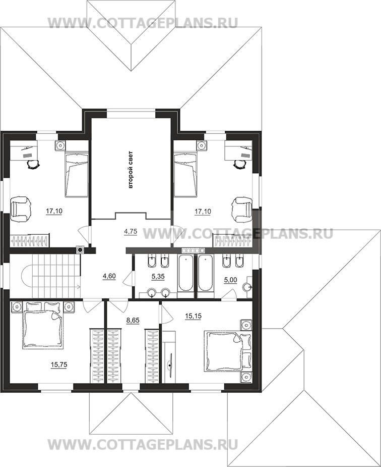 Поэтажные планы проект дома 97-11 общ. площадь 234,10 м2