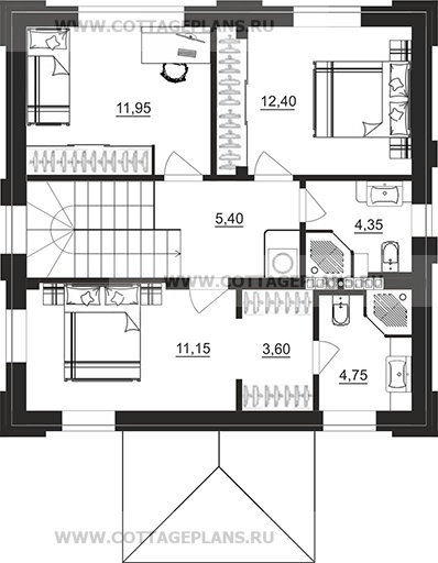 Поэтажные планы проект дома 108-07 общ. площадь 101,15м2