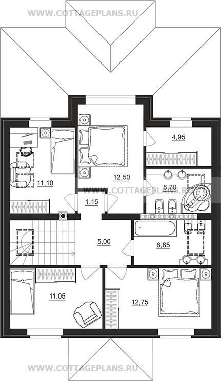 Поэтажные планы проект дома 78-82 общ. площадь 210,90 м2