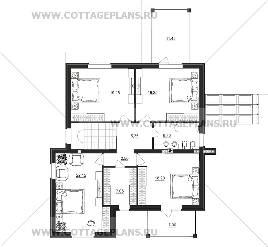 Поэтажные планы проект дома 200-58 общ. площадь 286,70 м2