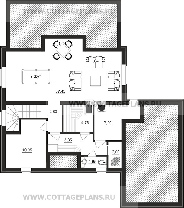 Поэтажные планы проект дома 78-09 общ. площадь 231,25 м2