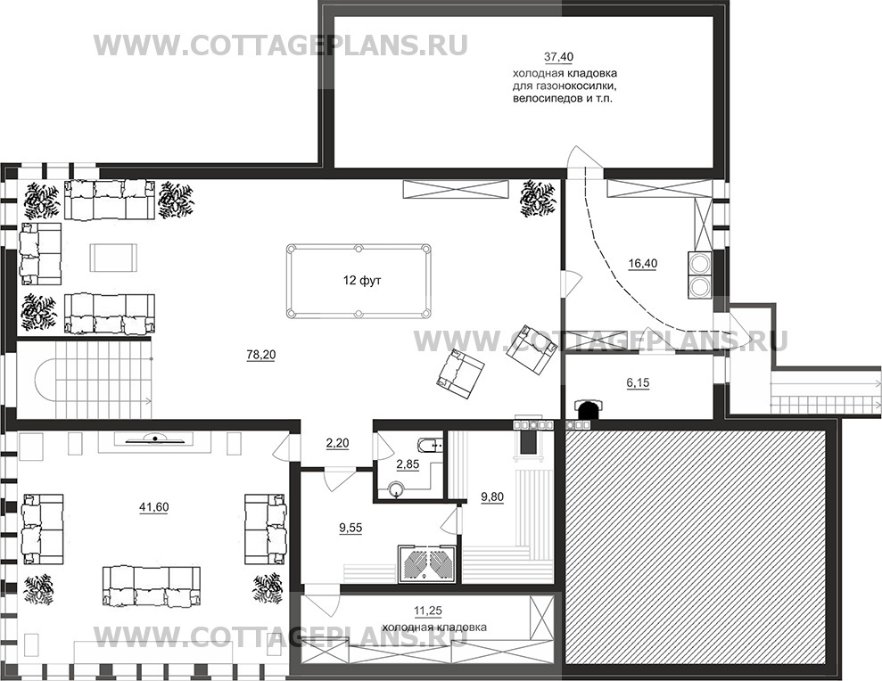 Поэтажные планы проект дома 87-42 общ. площадь 544,20 м2