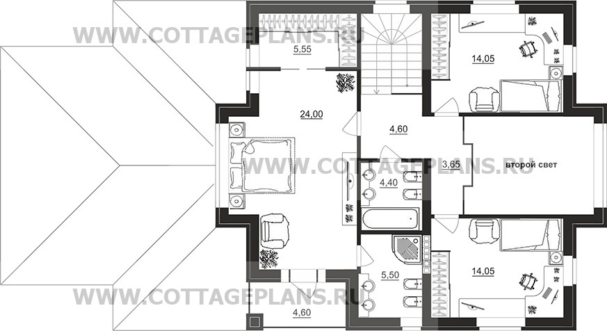 Поэтажные планы проект дома 96-68 общ. площадь 291,45 м2