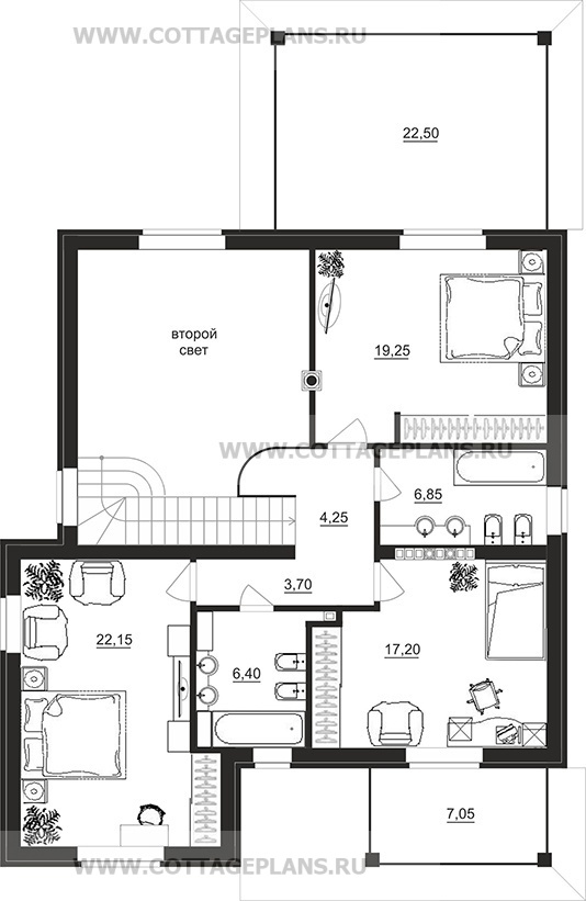 Поэтажные планы проект дома 201-14 общ. площадь 276,90 м2