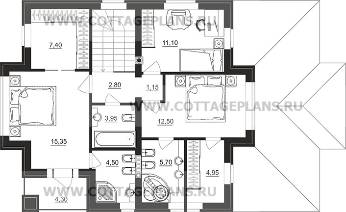Поэтажные планы проект дома 29-79 общ. площадь 138,30 м2
