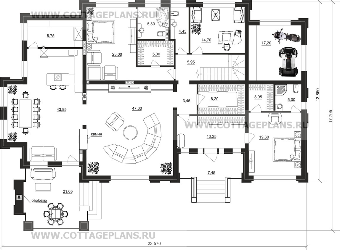 Поэтажные планы проект дома 103-71 общ. площадь 606,45 м2