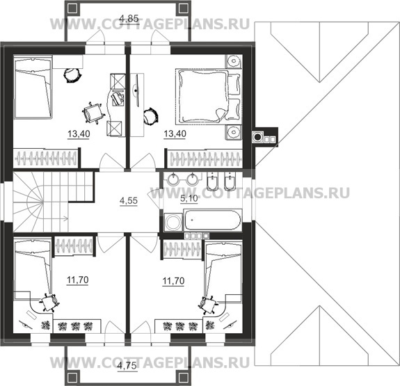 Поэтажные планы проект дома 71-23 общ. площадь 226,90 м2