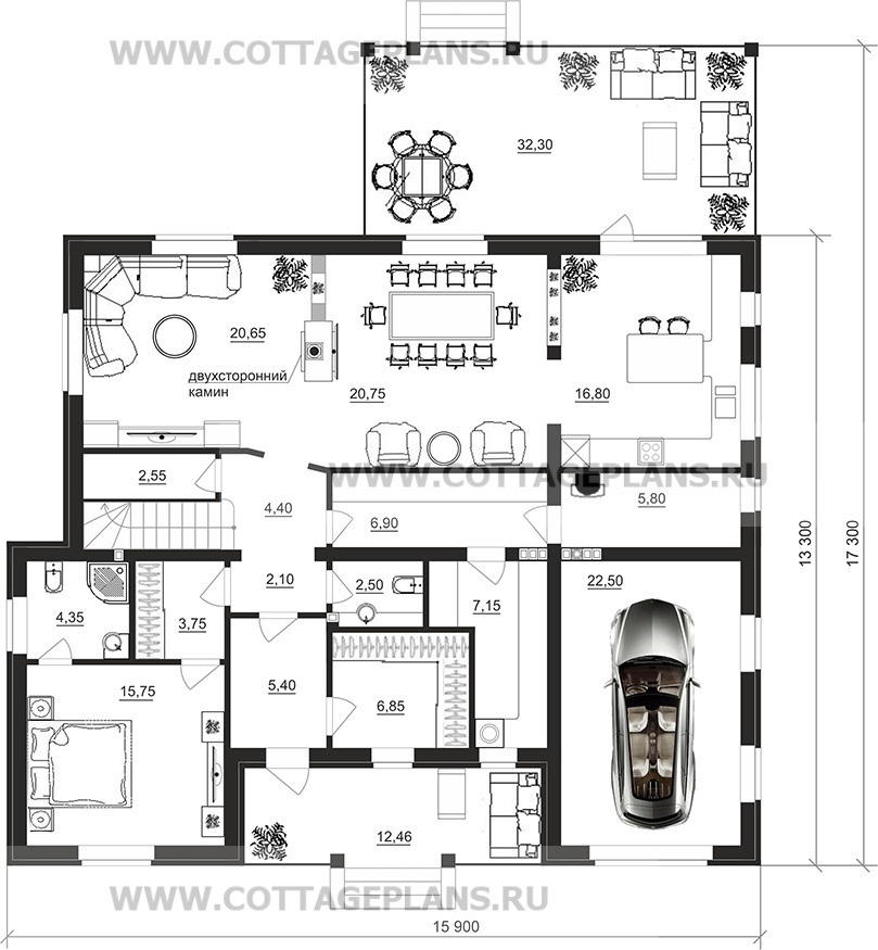 Поэтажные планы проект дома 88-25 общ. площадь 244,90 м2