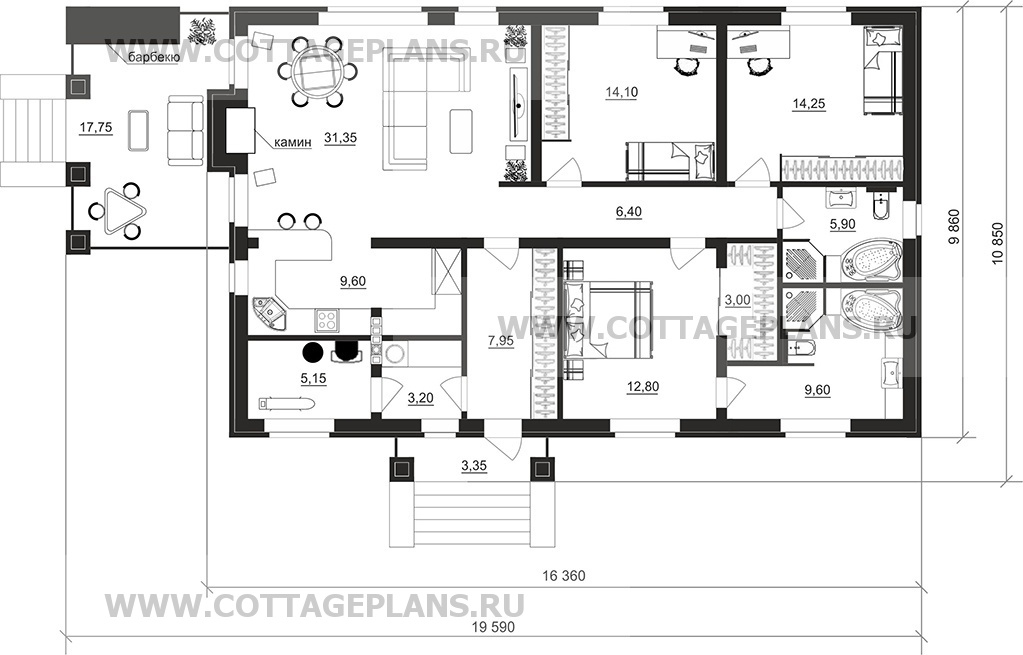 Поэтажные планы проект дома 702-30 общ. площадь 124,00м2