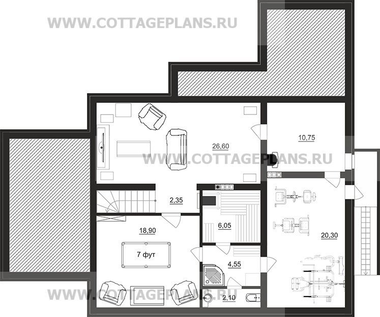 Поэтажные планы проект дома 96-48 общ. площадь 270,75 м2